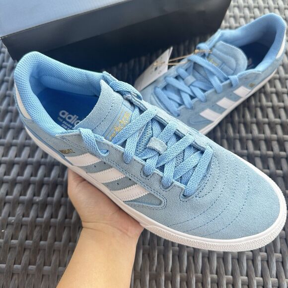 Adidas Busenitz Vulc 2 Men's Skateboarding Shoes Sky Blue White IF2095 - Picture 12 of 16